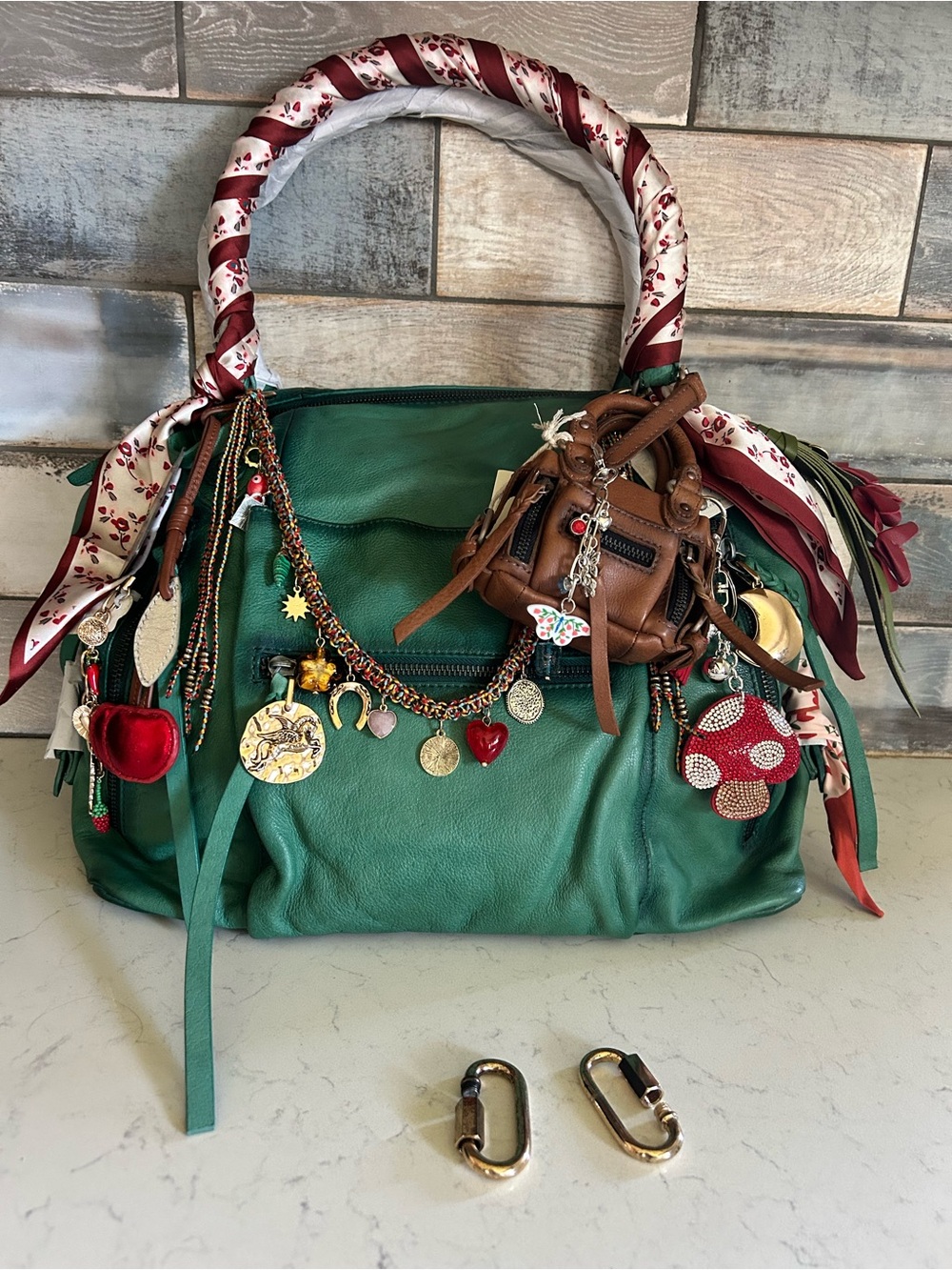NWT We The Free Emerson Tote in Greenery With Charms and Scarves - Picture 1 of 16
